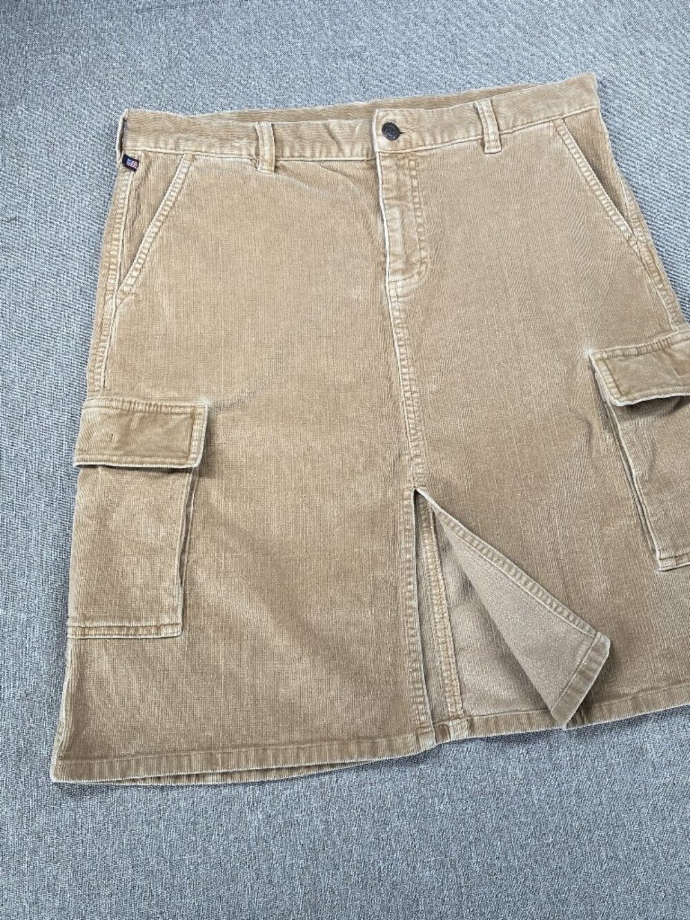 Polo Ralph Lauren Corduroy Cargo Skirt Women's 12 Brown Front Slit - Picture 5 of 13